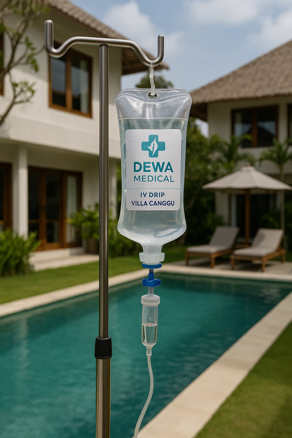IV drip at villa in Canggu by Dewa Medical